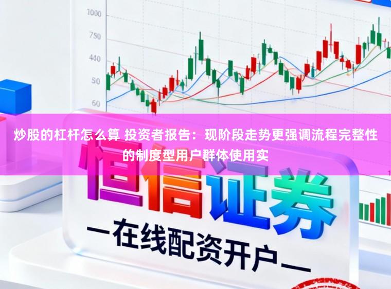 炒股的杠杆怎么算 投资者报告：现阶段走势更强调流程完整性的制度型用户群体使用实